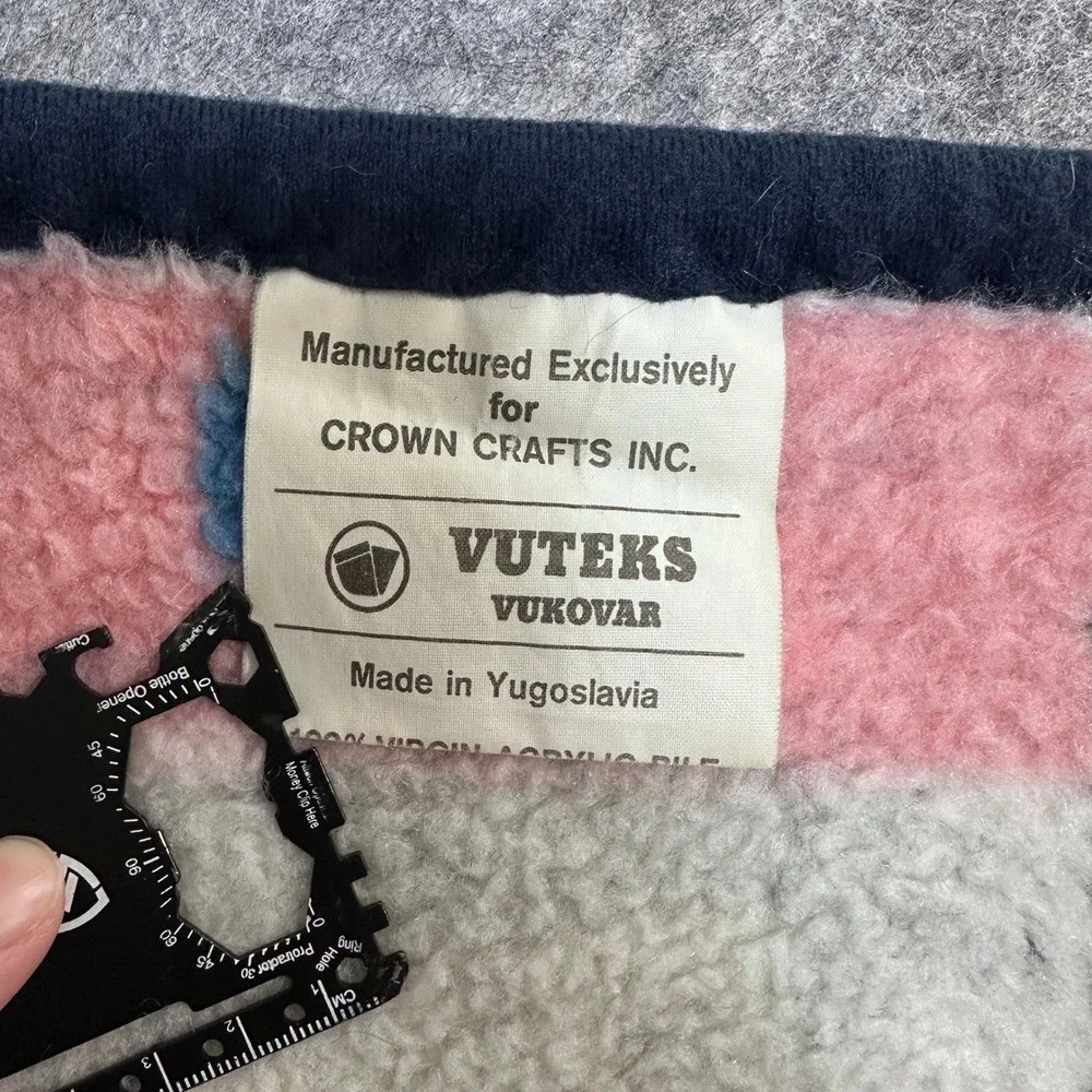 VTG Vuteks Crown‎ Crafts Goose Blanket Unisex 60x80 Blue Yugoslavia